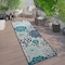 World Rug Gallery Modern Floral Circles Flatweave Indoor/Outdoor Runner Rug 2'x7' Blue 9015BLUE2X7 - alternate 1